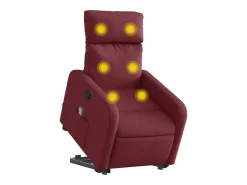 Poltrona de massagens reclin. elevatória tecido vermelho tinto SHL753849