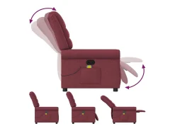 Poltrona de massagens reclinável tecido vermelho tinto