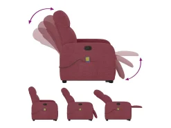 Poltrona de massagens reclin. elevatória tecido vermelho tinto SHL892745
