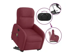 Poltrona de massagens reclin. elevatória tecido vermelho tinto SHL892745