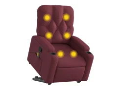 Poltrona de massagens reclin. elevatória tecido vermelho tinto SHL819693