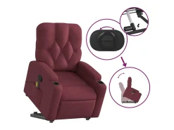 Poltrona de massagens reclin. elevatória tecido vermelho tinto SHL819693
