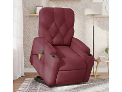 Poltrona de massagens reclin. elevatória tecido vermelho tinto SHL819693
