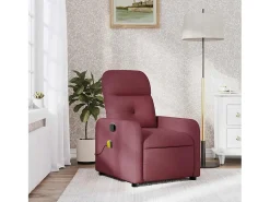 Poltrona de massagens reclinável tecido vermelho tinto SHL569687
