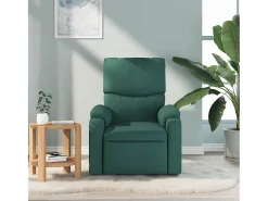 Poltrona de massagens reclinável tecido verde-escuro SHL170793