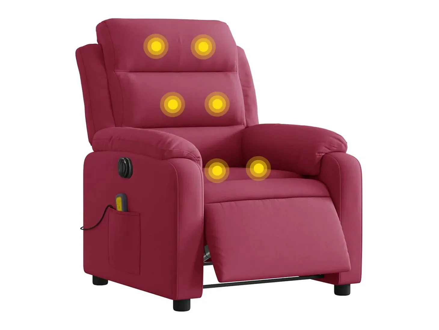 Poltrona de massagens reclinável elétrica veludo vermelho tinto SHL436344