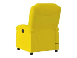 Poltrona de massagens reclinável elétrica veludo amarelo SHL566621