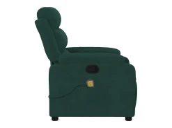Poltrona de massagens reclinável veludo verde-escuro SHL507135