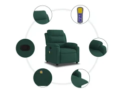 Poltrona de massagens reclinável veludo verde-escuro SHL507135