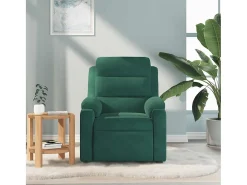 Poltrona de massagens reclinável veludo verde-escuro SHL507135