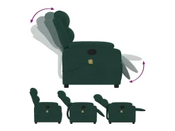 Poltrona de massagens reclinável veludo verde-escuro SHL507135