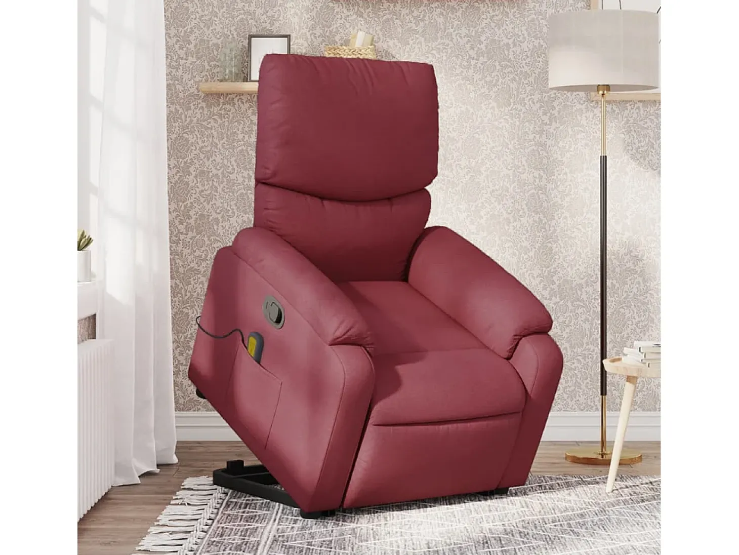 Poltrona de massagens reclin. elevatória tecido vermelho tinto SHL307500