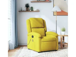 Poltrona de massagens reclinável veludo amarelo SHL145633
