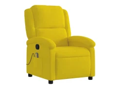 Poltrona de massagens reclinável veludo amarelo SHL145633