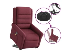 Poltrona de massagens reclin. elevatória tecido vermelho tinto SHL786242