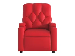 Poltrona de massagens reclinável couro artificial vermelho