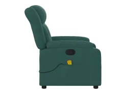 Poltrona de massagens reclinável tecido verde-escuro SHL321202