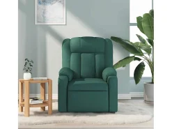 Poltrona de massagens reclinável tecido verde-escuro SHL321202