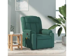 Poltrona de massagens reclinável tecido verde-escuro SHL321202
