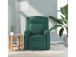 Poltrona de massagens reclinável tecido verde-escuro SHL812215