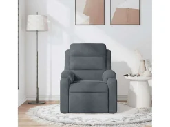 Poltrona de massagens reclinável veludo cinzento-escuro SHL66420