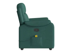 Poltrona de massagens reclinável tecido verde-escuro SHL600263