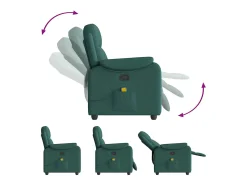 Poltrona de massagens reclinável tecido verde-escuro SHL600263