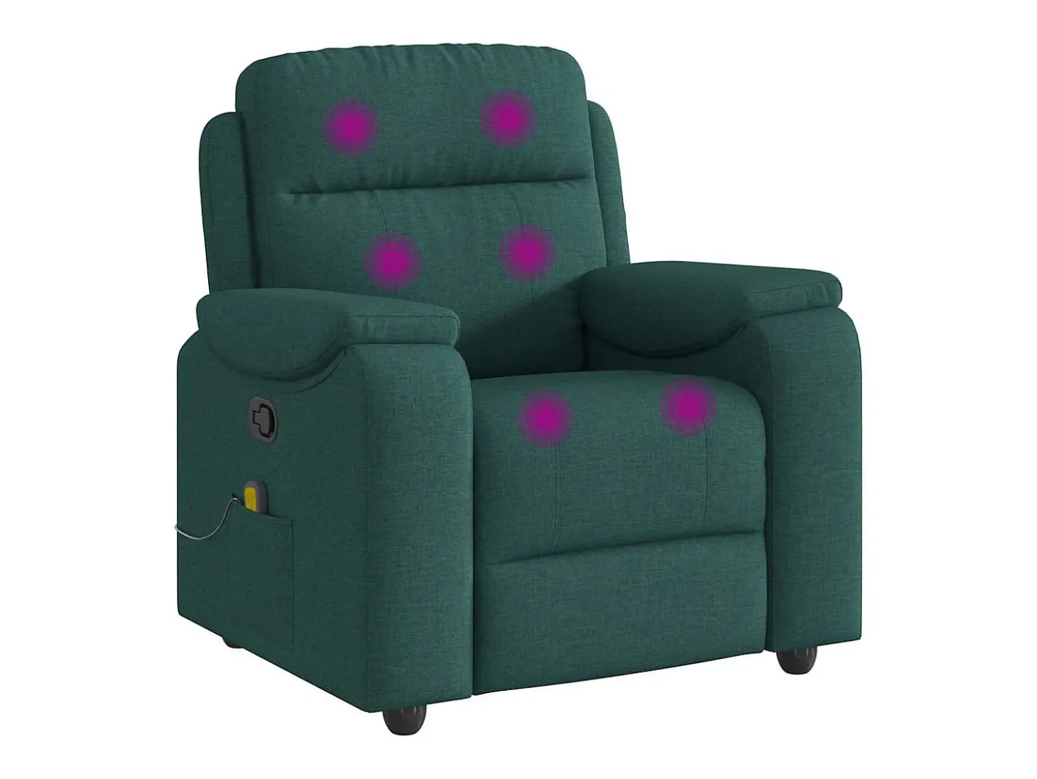 Poltrona de massagens reclinável tecido verde-escuro SHL600263