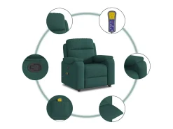 Poltrona de massagens reclinável tecido verde-escuro SHL600263