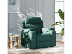 Poltrona de massagens reclinável tecido verde-escuro SHL600263