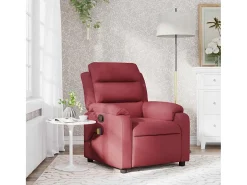 Poltrona de massagens reclinável tecido vermelho tinto SHL184337