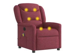 Poltrona de massagens reclinável tecido vermelho tinto