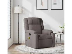 Poltrona de massagens reclinável tecido cinzento-acastanhado SHL344767
