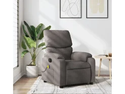 Poltrona de massagens reclinável tecido cinzento-acastanhado SHL593421