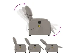 Poltrona de massagens reclinável tecido cinzento-acastanhado SHL593421