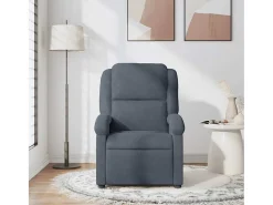 Poltrona de massagens reclinável veludo cinzento-escuro SHL631387