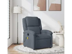 Poltrona de massagens reclinável veludo cinzento-escuro SHL631387