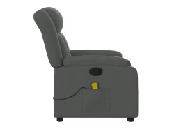 Poltrona de massagens reclinável tecido cinzento-escuro SHL181969