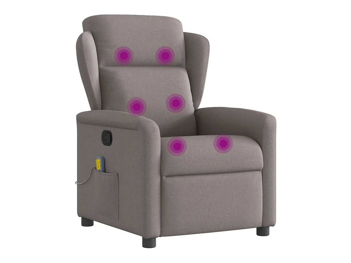 Poltrona de massagens reclinável tecido cinzento-acastanhado SHL246096