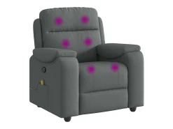 Poltrona de massagens reclinável tecido cinzento-escuro SHL385225