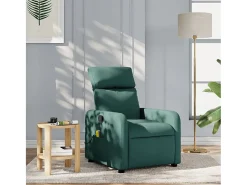 Poltrona de massagens reclinável tecido verde-escuro SHL711002