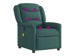 Poltrona de massagens reclinável tecido verde-escuro SHL600660