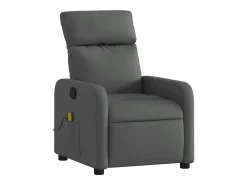 Poltrona de massagens reclinável tecido cinzento-escuro SHL334723