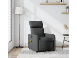 Poltrona de massagens reclinável tecido cinzento-escuro SHL334723