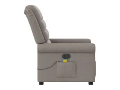 Poltrona de massagens reclinável tecido cinzento-acastanhado SHL202385