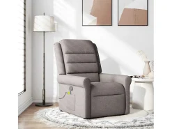Poltrona de massagens reclinável tecido cinzento-acastanhado SHL202385