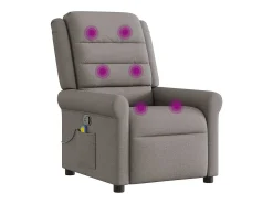 Poltrona de massagens reclinável tecido cinzento-acastanhado SHL202385