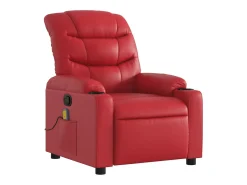 Poltrona de massagens reclinável couro artificial vermelho SHL808707