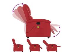 Poltrona de massagens reclinável couro artificial vermelho SHL580330