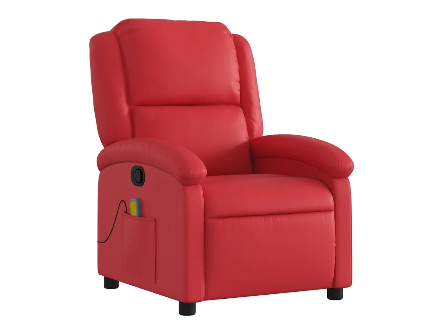 Poltrona de massagens reclinável couro artificial vermelho SHL580330